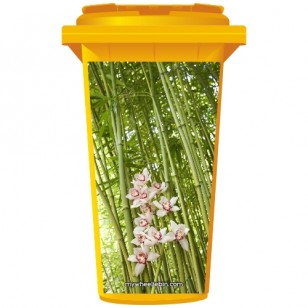 Flowering Bamboo Tree Wheelie Bin Sticker Panel
